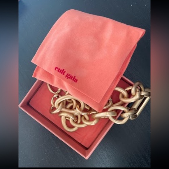 Cult Gaia Reyes brushed gold-tone chunky link necklace - Picture 3 of 9